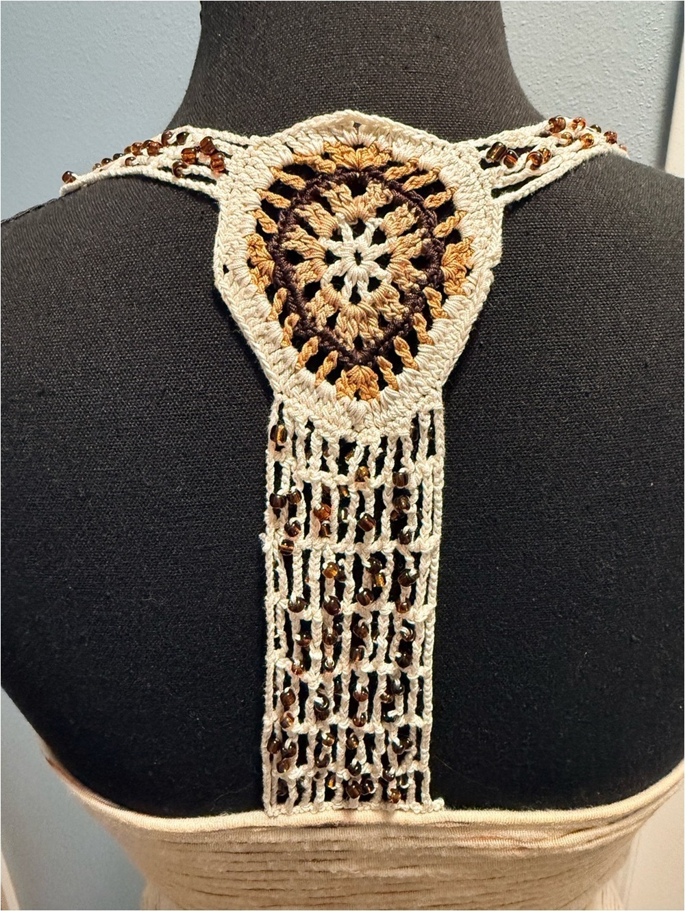 BANANA REPUBLIC Vintage Crochet Racerback Tank Top Cream XS - Picture 4 of 6